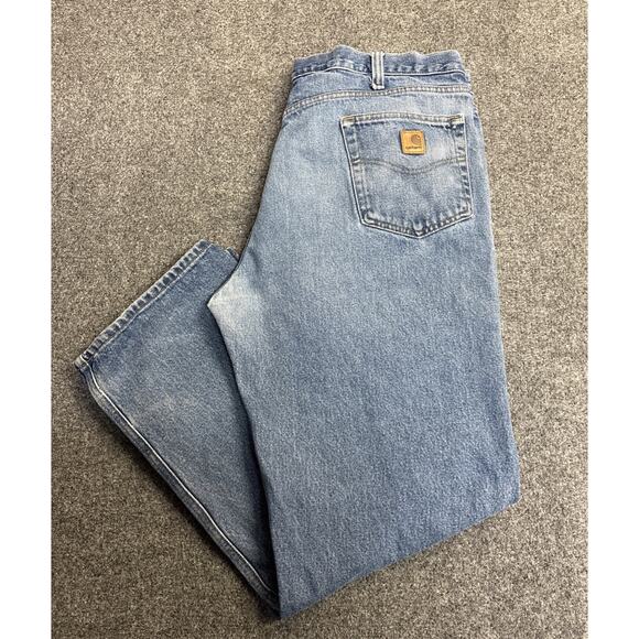 Carhartt Mens 42x32 Relaxed Fit B460 DVB Straight Rugged Work Jeans - Picture 1 of 9